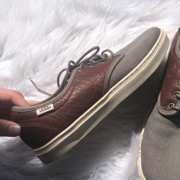 VANS // Brown Leather & Grey Sneakers - Picture 3 of 3